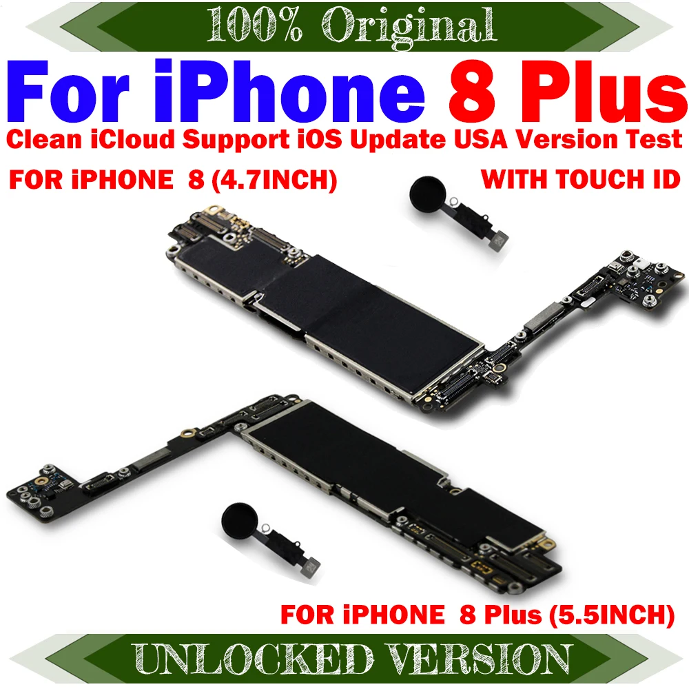 To 100% Original Free iCloud Motherboard For iPhone 8 Plus With/NO Touch ID,For iPhone 8 4.7