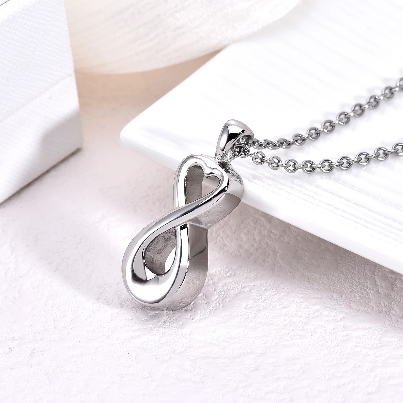 Cremation Necklace - Stainless Steel Ashes Pendant for Human Ash, Memorial Urn Jewelry Keepsake