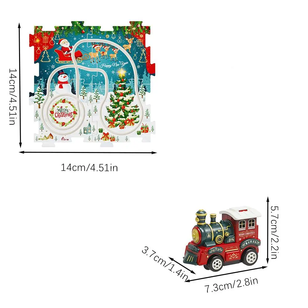 2024 New Christmas Puzzle Toy Rail Car Two-in-one Educational Children's Puzzle Rail Car Toy