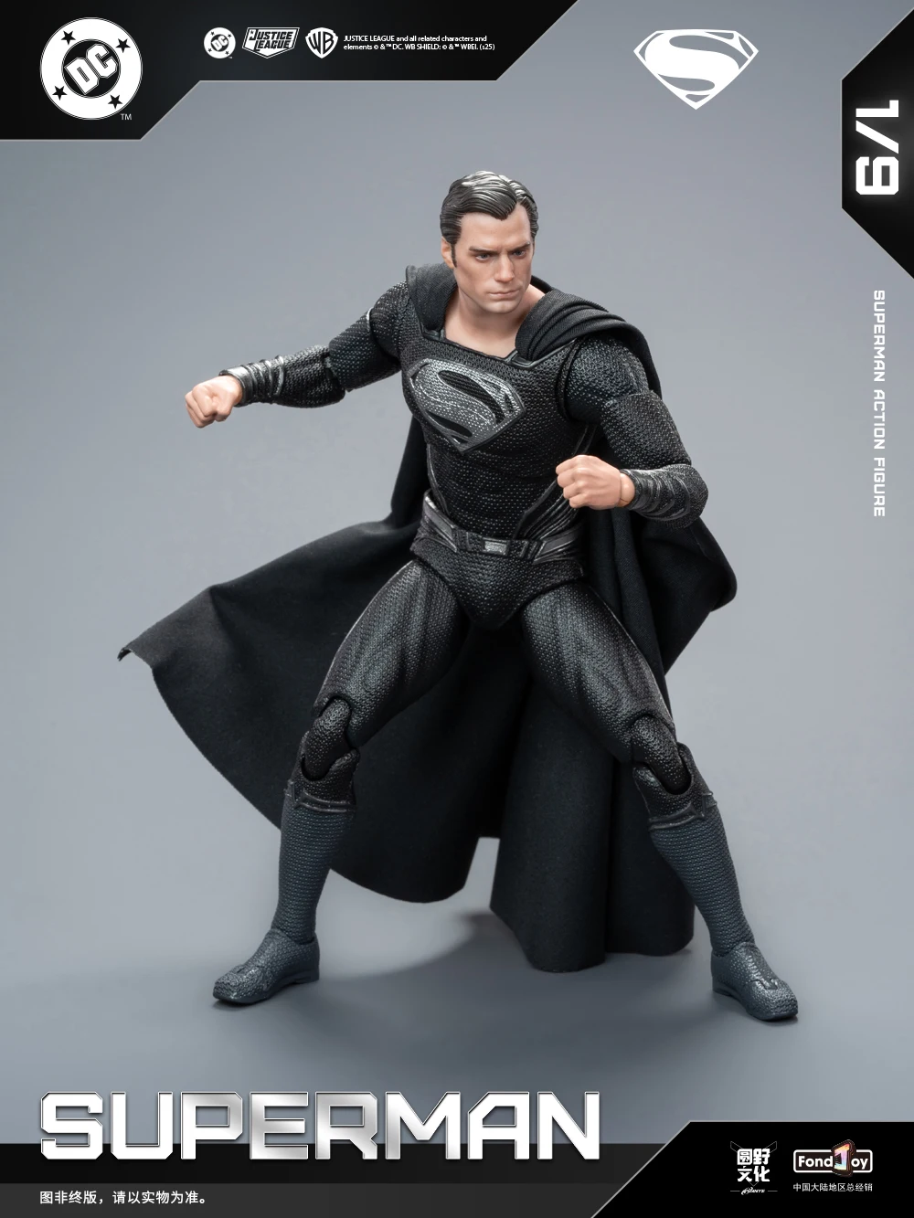 

New 1/9 Fondjoy Black Superman-Val-Zod 2.0 Series Dc Action Figures Assemble Model Desktop Decoration Ornaments Movie Fans Gifts
