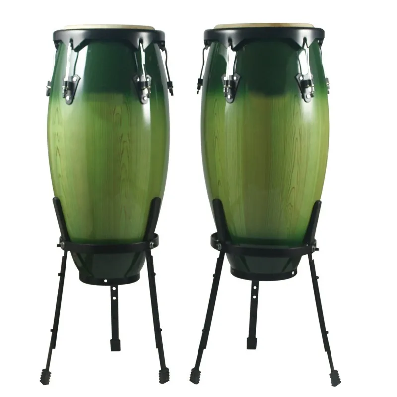 Fiberglass Conga Drum 10inch 11inch Professional Cowhide Hand Drum with Stand Beginners Combination Set for Bar Performances