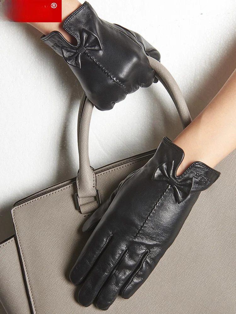 warm-fce-lined-thiened-leather-gloves-touch-screen-ible-women's-autumn-winter-thin-sle-driving-gloves-hyx705