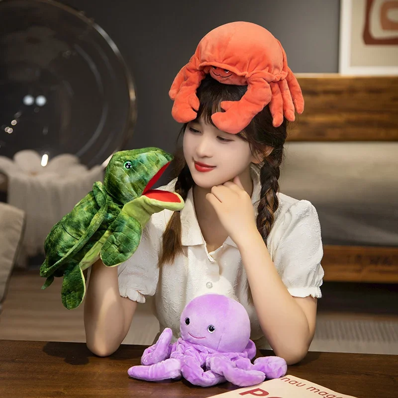Oceaan dier pluche marionet octopus schildpad krab haai clownvis kleine prop vertellen verhaal interactieve knuffel cadeau