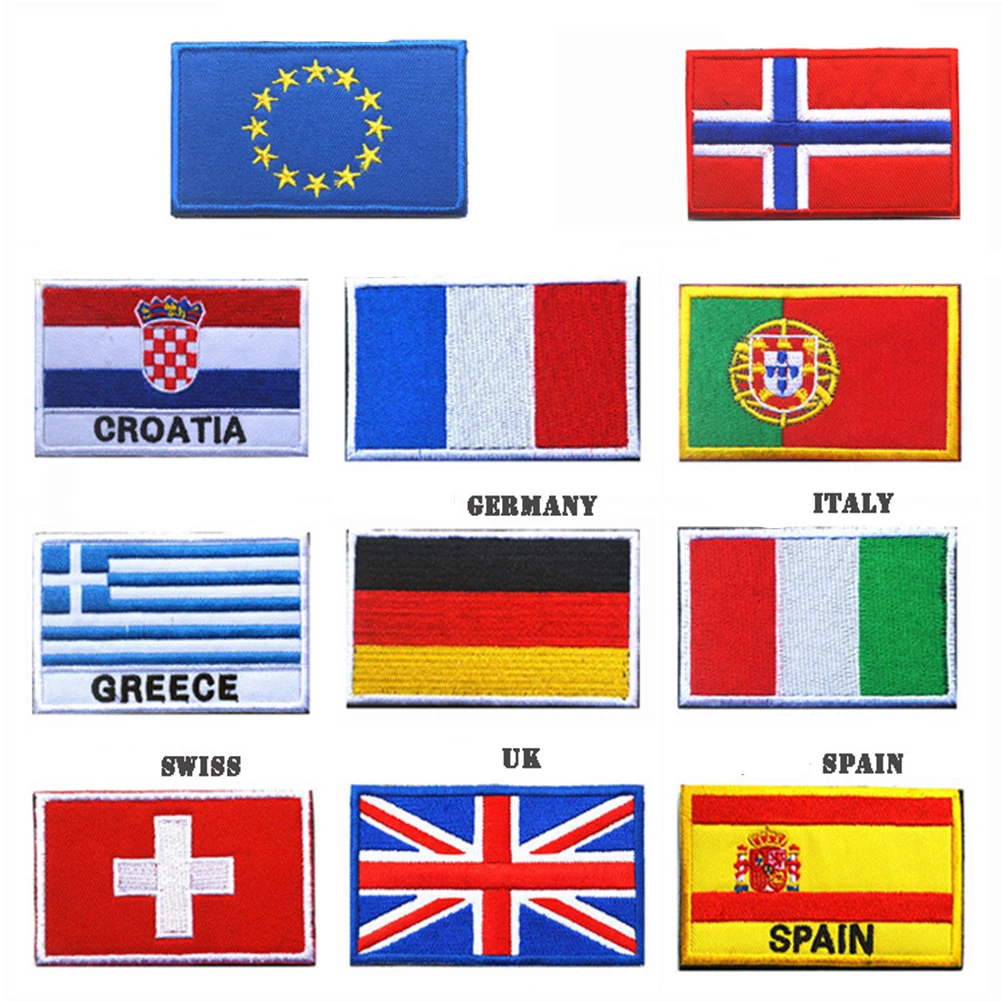 

5 Pcs National Flag Embroidery Cloth Patch Badge Accessories Sports Enhancements Diy Paste Decorative Repair Armband