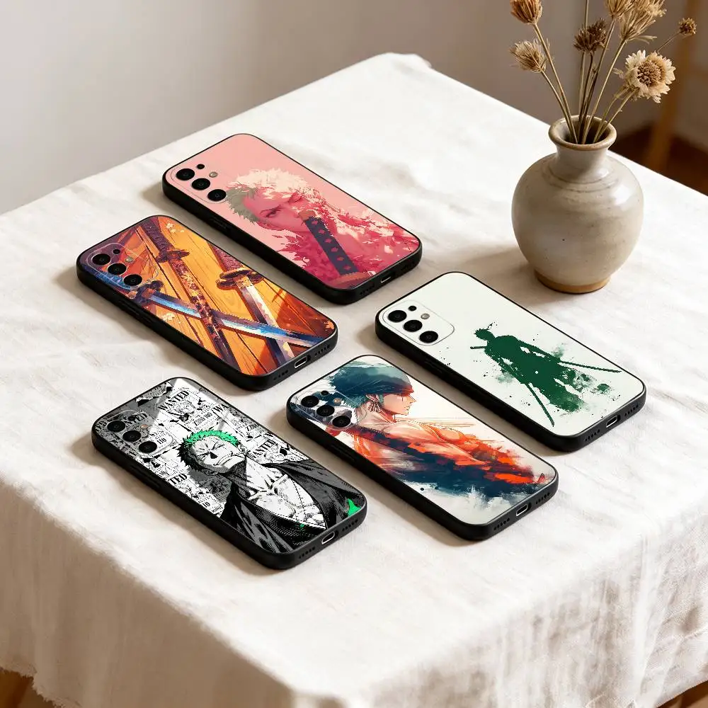 Чехол для телефона Z-Zoro (вид сзади) из аниме One Piece для Samsung S25, S24, S21, S22, S23, S30, Ultra, S20, Plus, FE, мягкий силиконовый, черный