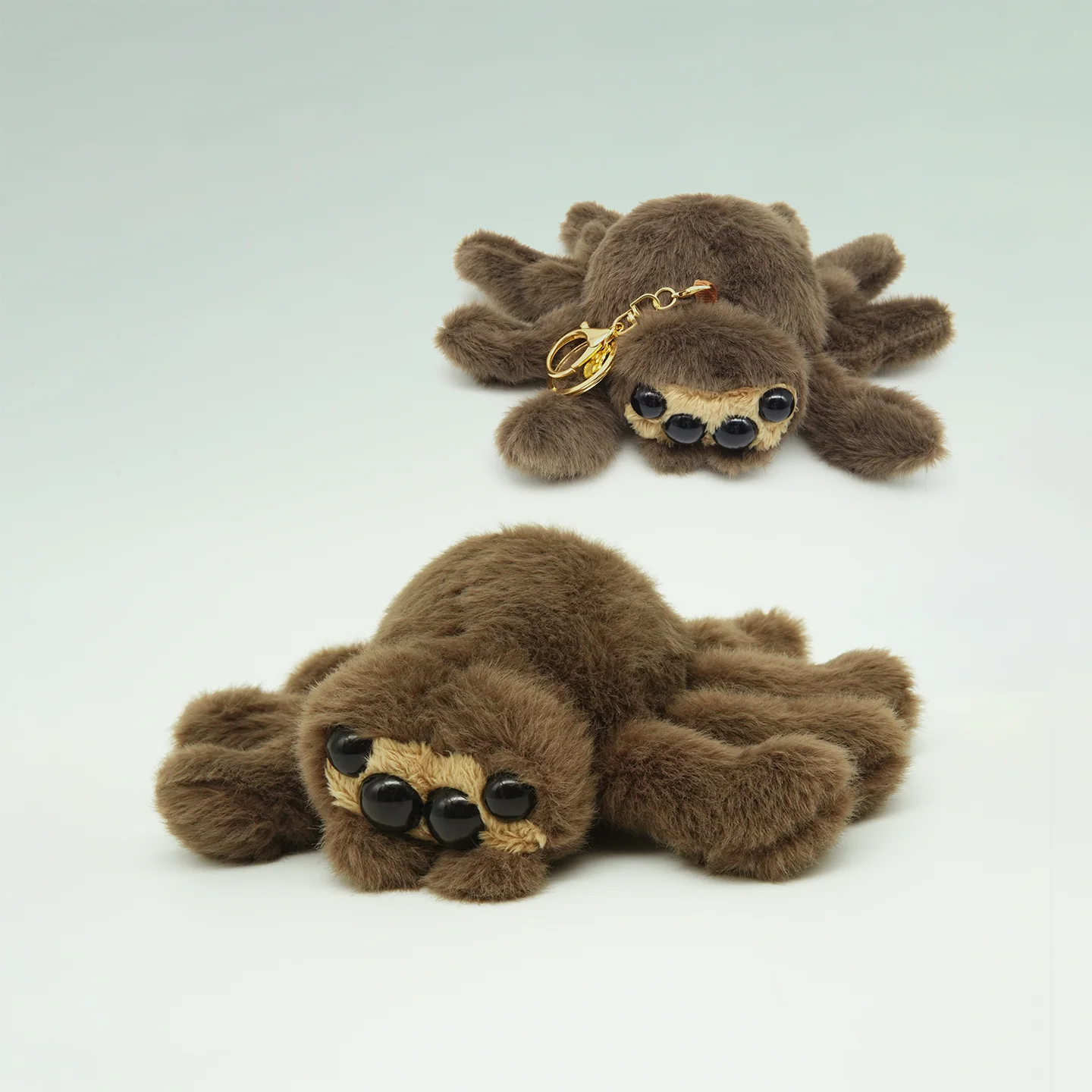 TreasuringU Braune Spinnen-Plüschtiere Niedliche Kleine Spinnen Stoffpuppe Cartoon-Tiere Plüsch-Schlüsselanhänger Kinder Halloween Geschenke – Detail 3