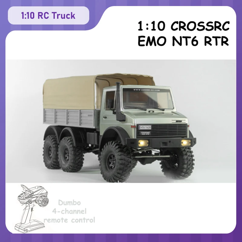 

CROSSRC EMO NT6 RC Car 1/10 6WD Brushed Electric RC Van Climbing Car 4 Channel RC Simulation Alloy Unimok Truck Model Gift