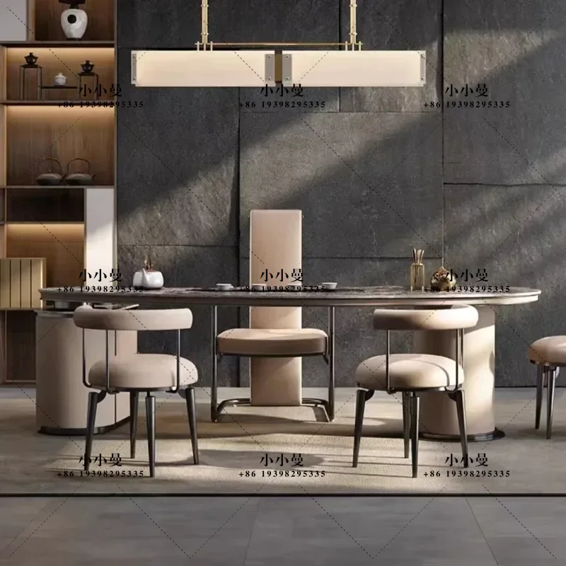 New Chinese Luxury Style Imported Plate Tea Table for Villa Apartment Home Living Room Study Office