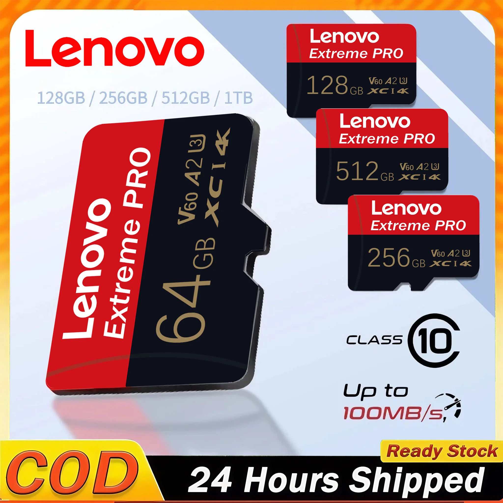 Lenovo High Speed Micro TF SD Card Memory Card 512GB 256GB 128GB Memory Card Stable Performance for Camera Surveillance Devices