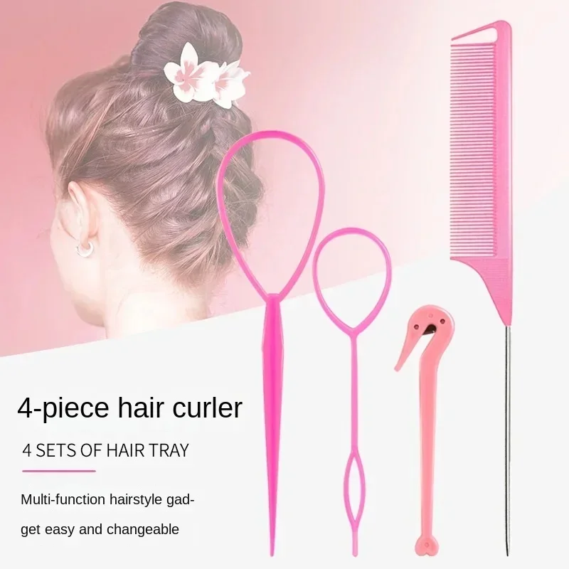 Hair Tool French Braid Tool Loop Elastic Hair Bands Remover Cutter Rat Tail Comb Metal Pin Tail Braiding Combs for Hair Styling