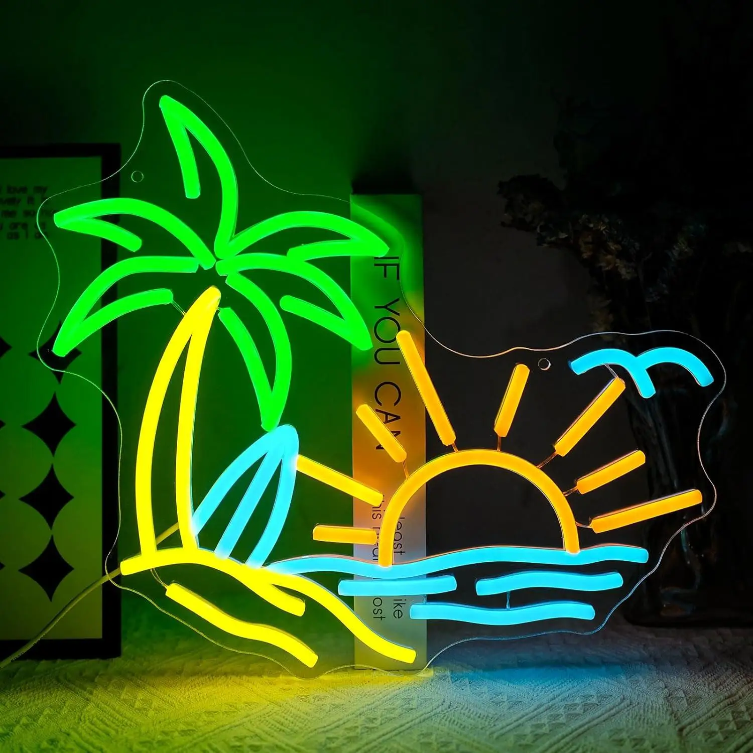 

Tropic Neon Sign for Wall Decor Coconut Tree Led Lights for Shop Bar Bedroom Cafe Tiki Bar Party Decoration Gifts