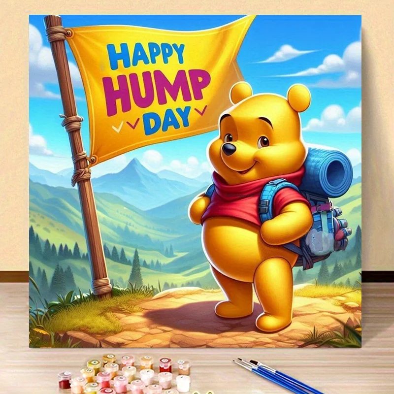 مجموعة أرقام طلاء للبالغين قطعة واحدة - جبل تسلق ديزني ويني ذا بوه، 40 × 40 سم / 15.7 × 15.7 بوصة، ألوان مصنوعة يدويًا - ملء أوي