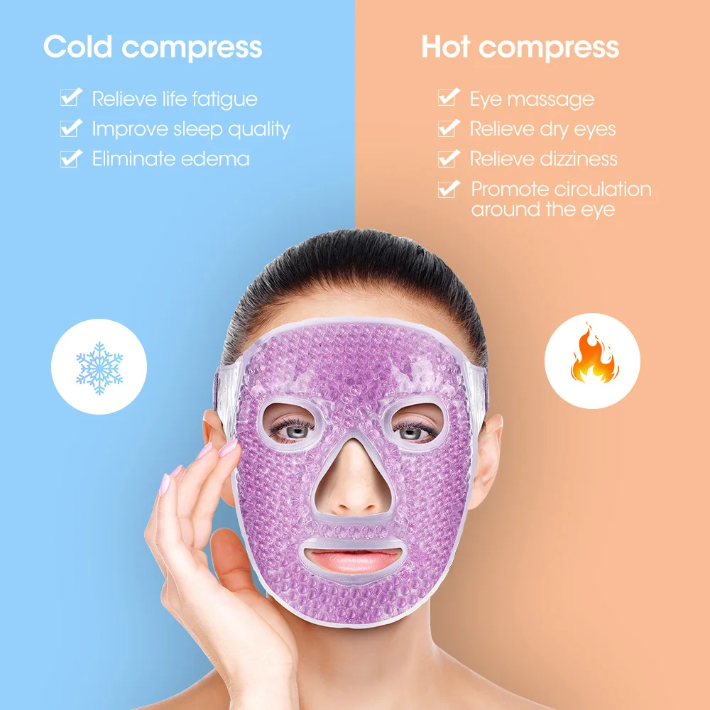 Dropshipping Ice Gel Eye Face Mask Ice Compres Therapy Sleep Mask for Headache Dark Circles Facial Treatment SPA Skin Care Tool