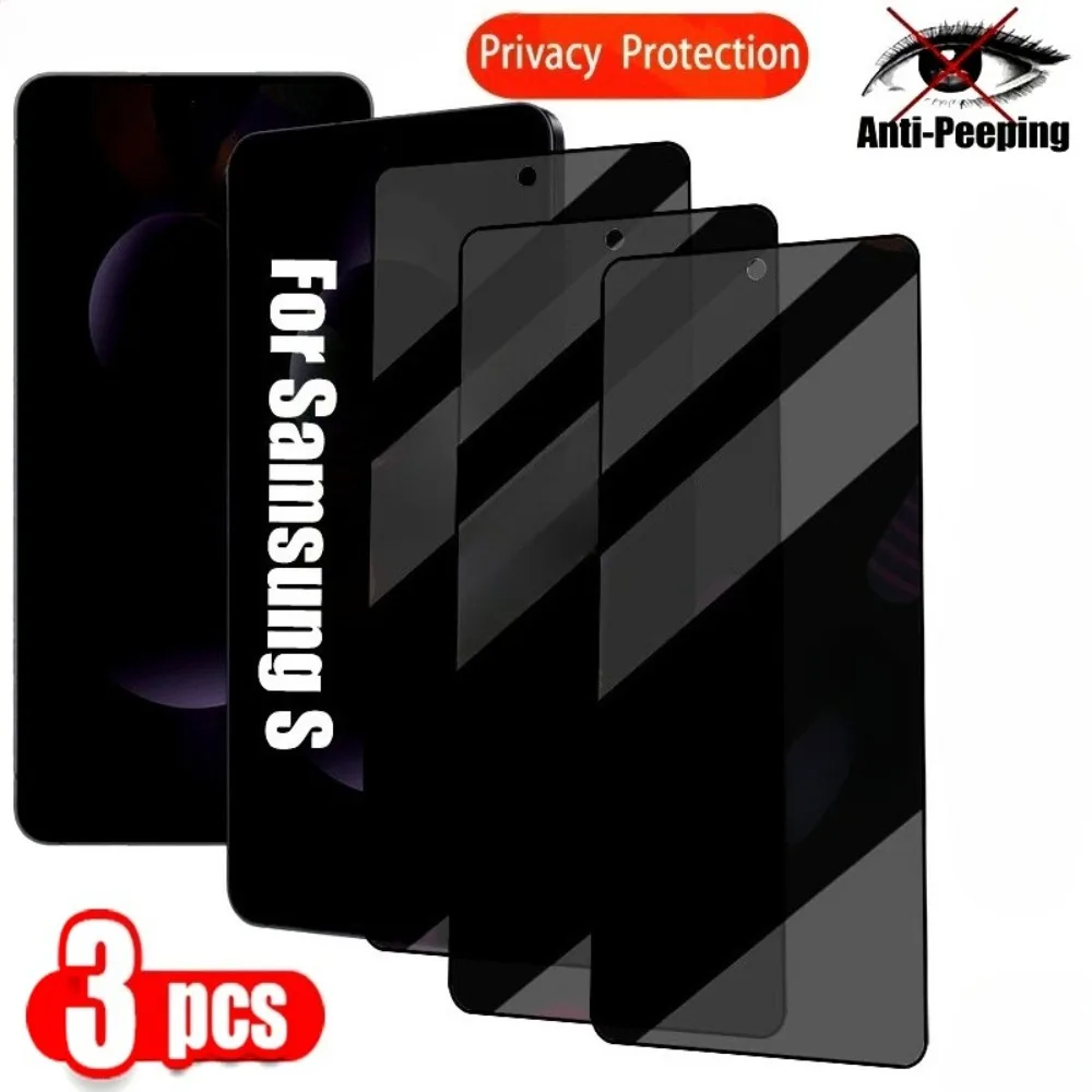 Protecteur d'écran Anti-espion, 3 pièces, pour Samsung Galaxy S25 S24 Ultra S23 S22 S21 Plus S25 Edge S23 S21 FE, dureté 9H, verre trempé Protecteur d'écran Anti-espion, 3 pièces, pour Samsung Galaxy S25 S24 Ultra S23 S22 S21 Plus S25 Edge S23 S21 FE, dureté 9H, verre trempé