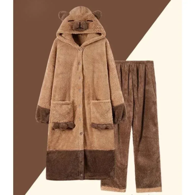 DY20 الكبار كابيبارا تأثيري حلي الجلباب Kigurumi نيسيي أنيمي ثوب النوم هالوين الكرتون منامة25