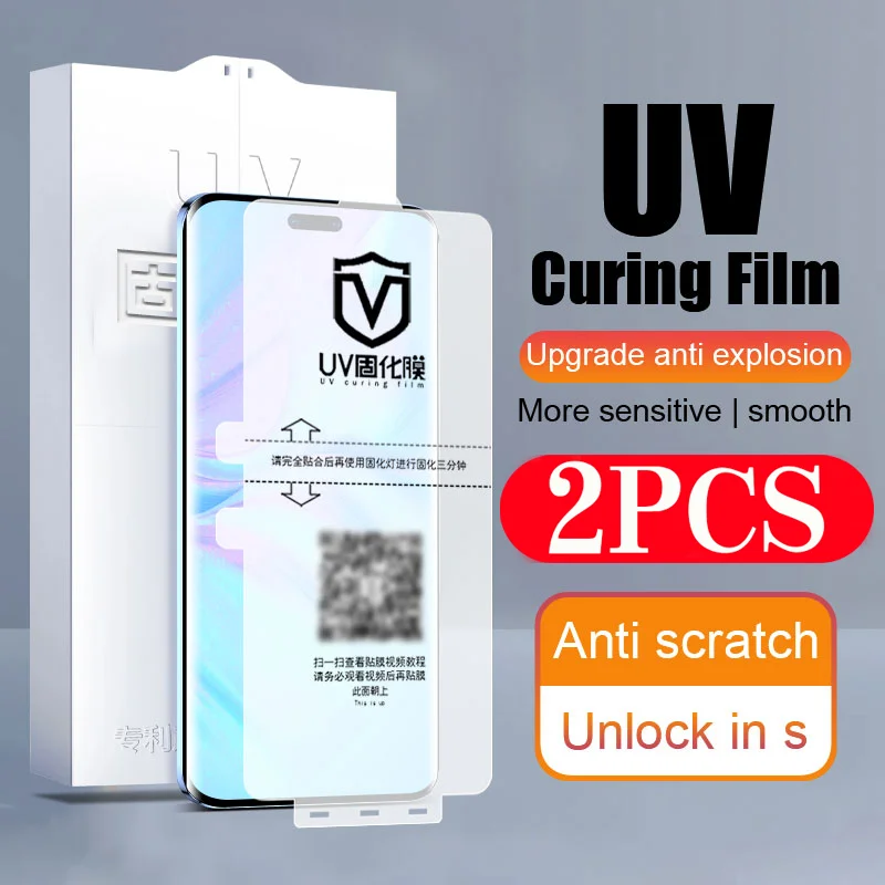 2Pcs screen protector soft full cover For Honor 100 90 80 70 Pro Plus 60 SE X50 Magic 6 Pro 5 4 3 UV light curing film Not Glass