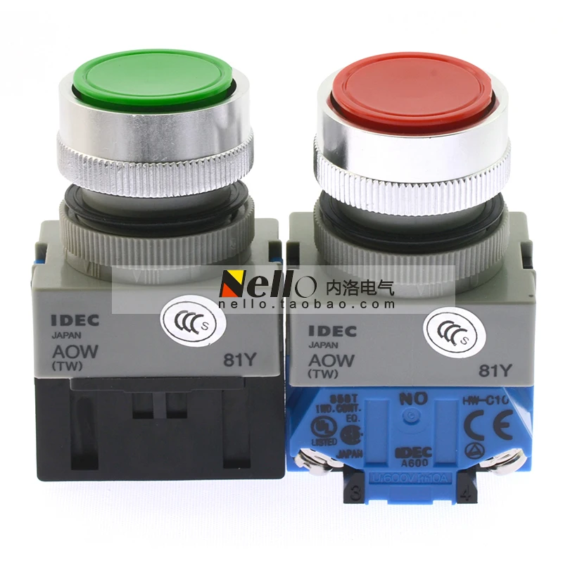 [SA]Izumi IDEC TW Series 22mm pushbutton switch self-locking AOW110G AOW110R red and green 1NO--10pcs/lot