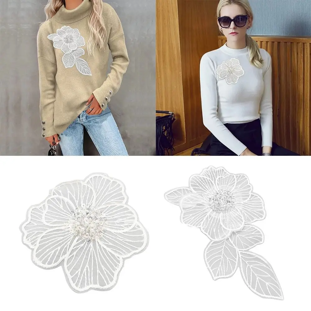 Fashion Cloth Fabric Collar Flower DIY Sew Lace Flower Flower Brooch Pins Handmade Lapel Pins