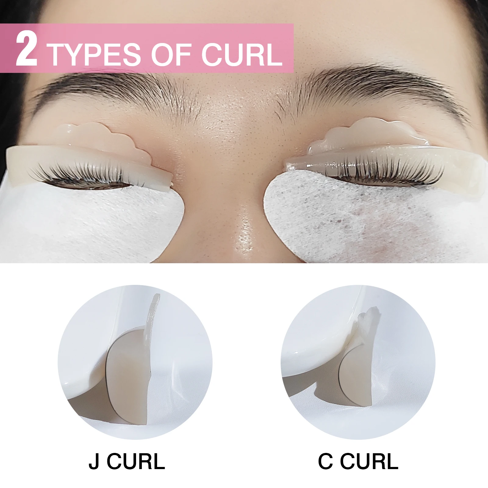 Lomansa 4 Pairs J/C Krul Siliconen Wimper Perm Pads Sticky Wimpers Staven Shield Lifting 3D Wimperkruller Accessoires Makeup Tools