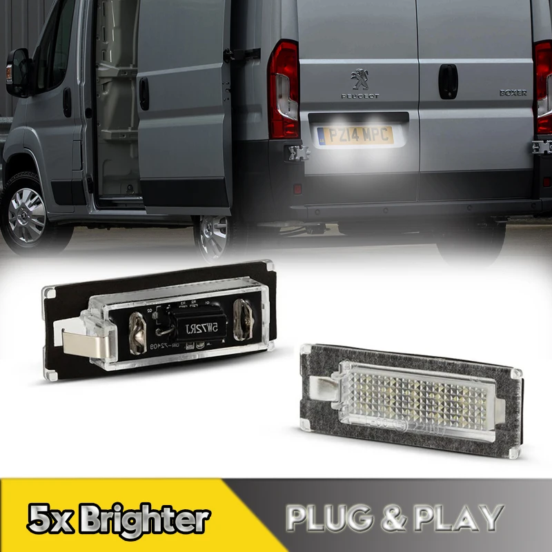 

2Pcs For Peugeot Boxer Citroen Jumper LED Number License Plate Light Lamps For Fiat Ducato Box Bus 2006-2020 Lancia Ypsilon Musa