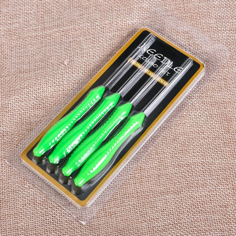 Fishing Rigs Bait Needle Set 4PCS Anti Slip Handle Hook Drill Stringer Baiting Rig Tool Kit for Anglers Fishing Accessories