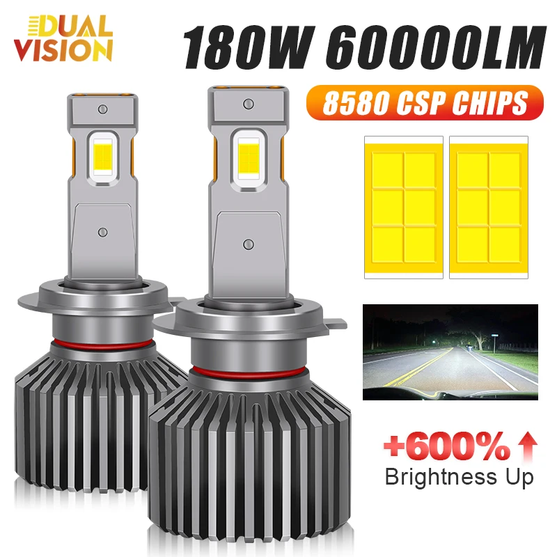 

Dualvision H7 Led Canbus Headlight Bulbs H4 Led Lamp H11 HB3 9005 HB4 9006 9012 LED 6000K Super Bright 8580 CSP Auto Fog Light