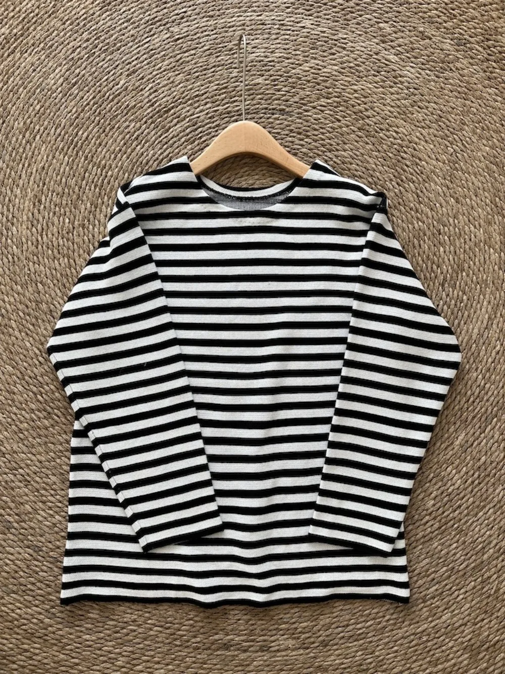 Kuzuwata Vintage Casual Loose Knit Stripe Pull Femme All-match Mid-length Undershirt Japan Raglan Sleeve Harajuku Minority Tops