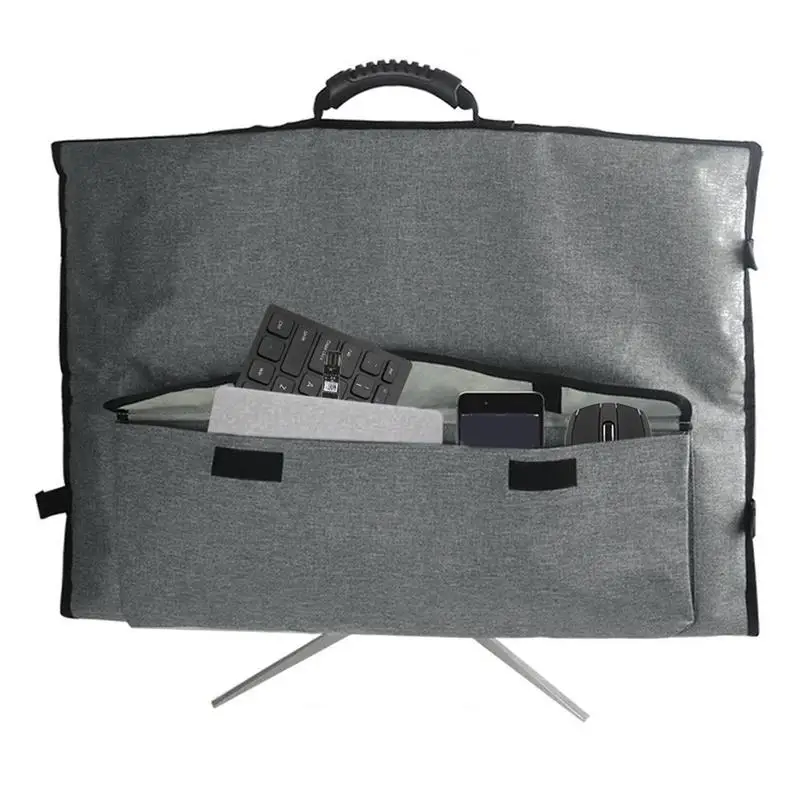 Monitor Carrying Bag Travel Carrying Case With Soft Velvet Lining Travel Carrying Bag With Multiple Pockets For 27 Inches