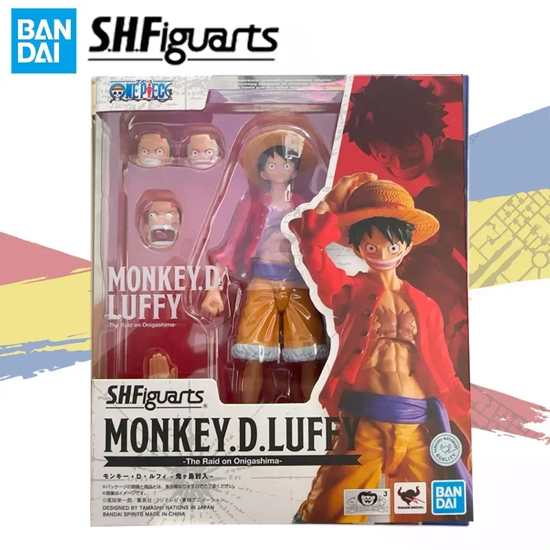Bandai Original SHF ONE PIECE SANJI Roronoa Zoro and Luffy The Raid on Onigashima figure assembly model ornaments toy collection