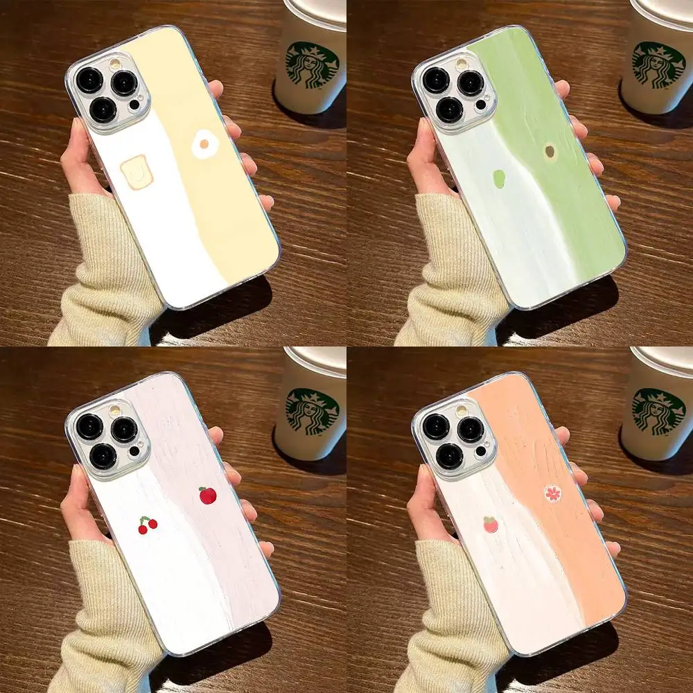 

Половина и полуиллюстрация чехол для телефона для iPhone17,16,15,14,13,12,11 Plus, мягкий прозрачный чехол Pro Max