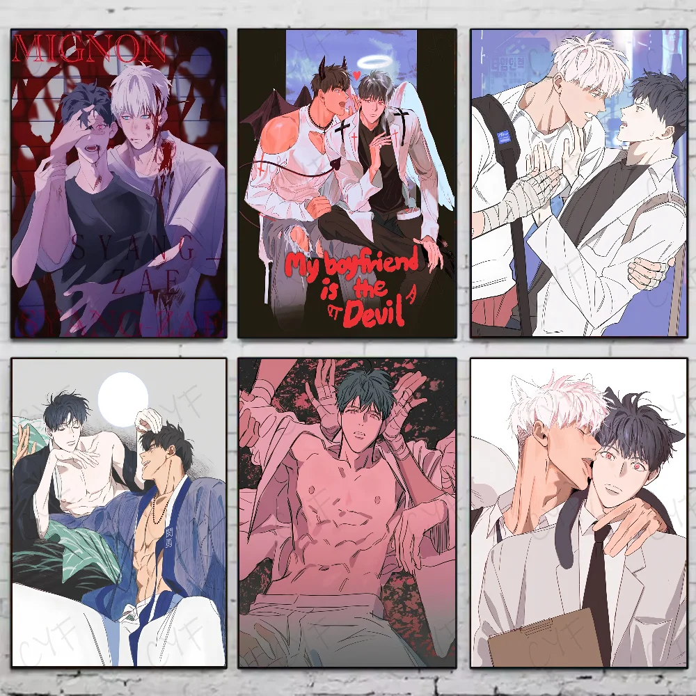 1PC Anime Vampires MIGNON BL Poster Stickers Waterproof Wall Art For Living Bedroom Retro Room Decor Gift High Quality Print