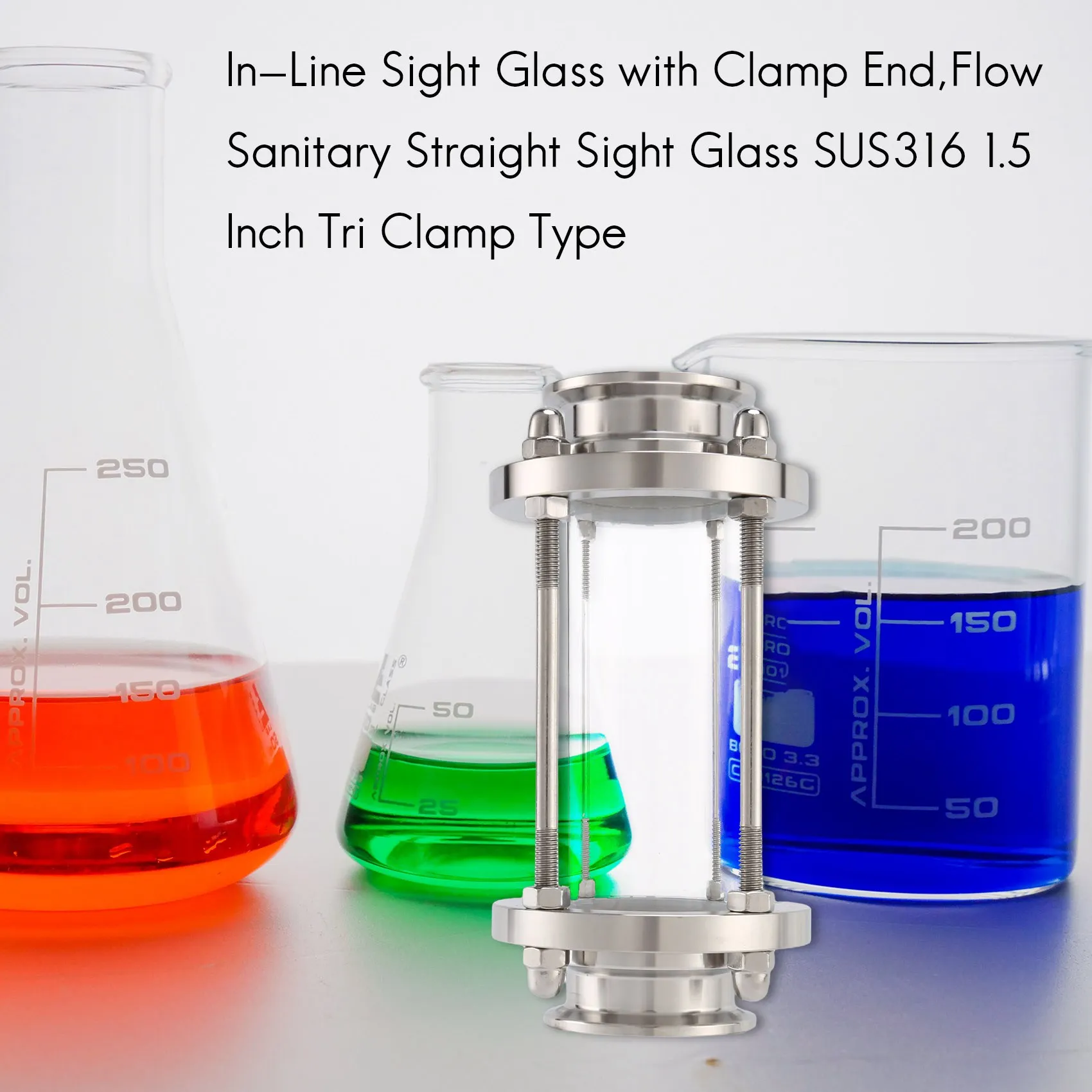 

Смотровое стекло AB46-In-Line с зажимным соединением, прямое смотровое стекло для потока, санитарное, SUS316, тип Tri-Clamp
