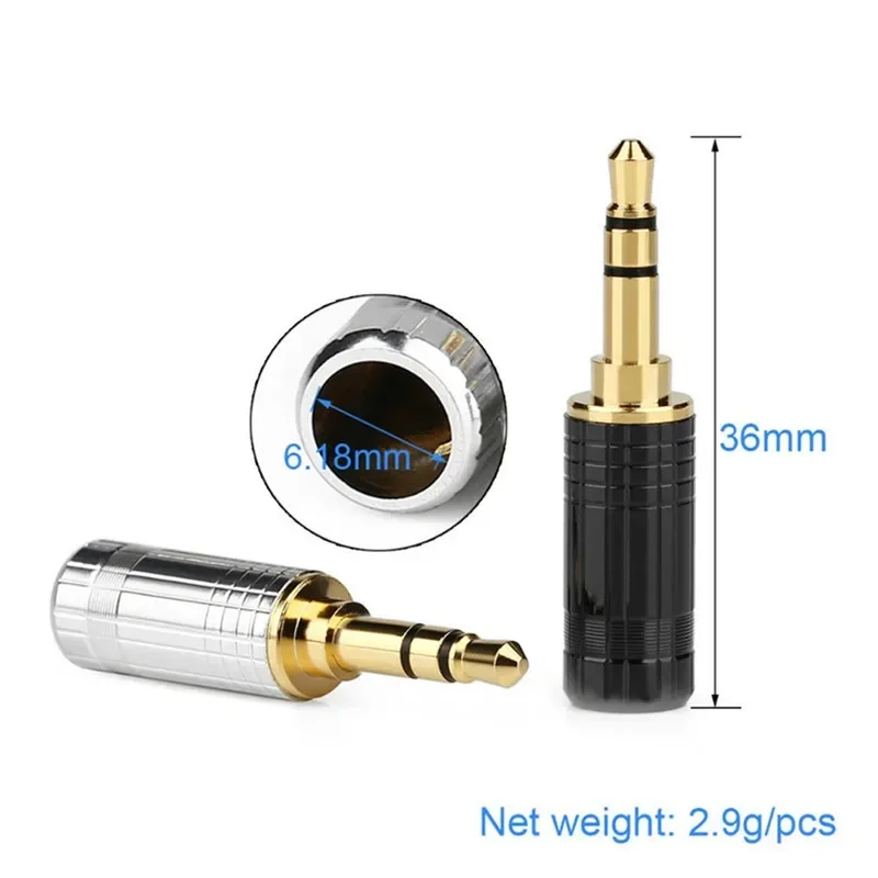 Jack 3.5mm Macho 3 Polos Chapado en Rodio para Altavoz - imagen 2