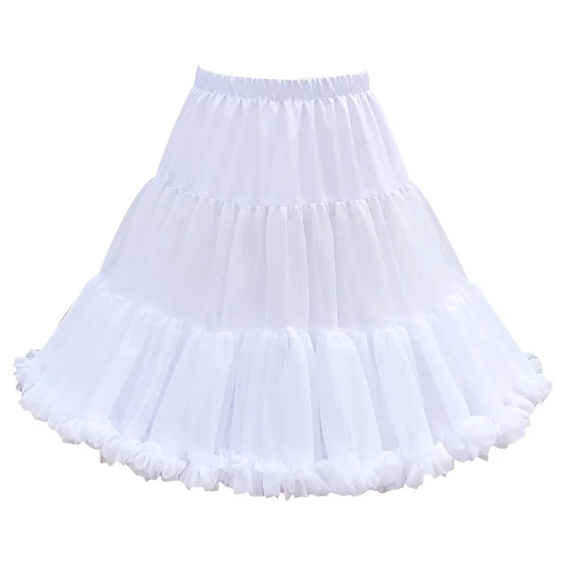 Abito bianco Lolita Flower Girl abito corto in Tulle nuvola sottoveste sotto bagnato soffice Cheep gonna crinolina Casual bambini crinolina elegante