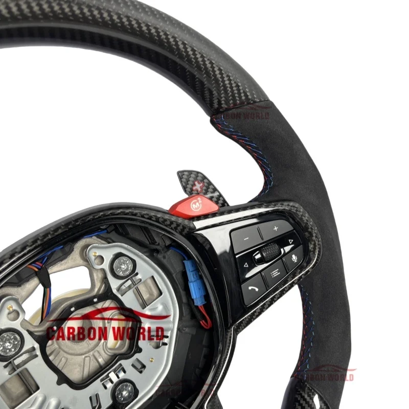 مناسبة لسيارات BMW CS G11G12 G30 G31 G32 G38 G20 G29 G22 G21 G80 G81 G82 عجلة قيادة رياضية مخصصة من ألياف الكربون