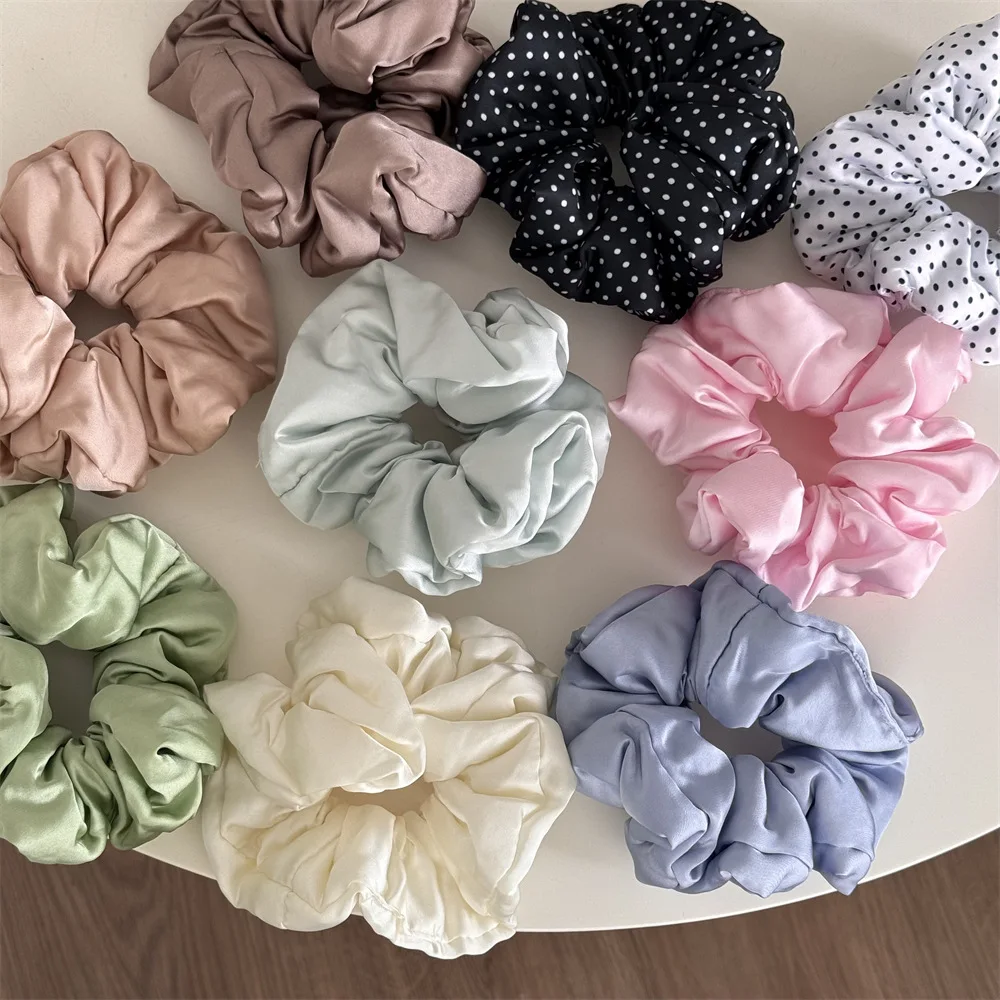 Simple Creamy Matte Satin Pillow Sponge Elastic Hair Cord Simple Elastic Scrunchie High Ponytail Hair Rope Hair Accessories