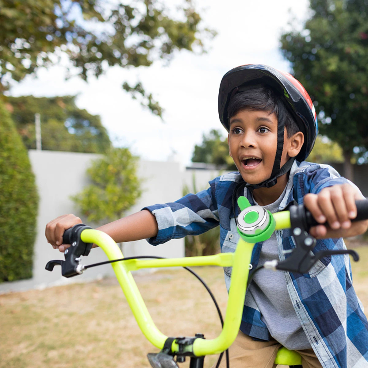 

1pc Kids Scooter Scooter Bike Bell Bell Green Handlebar Strap Safe Durable Loud Sound Cycling Accessories Bicycle Ringer