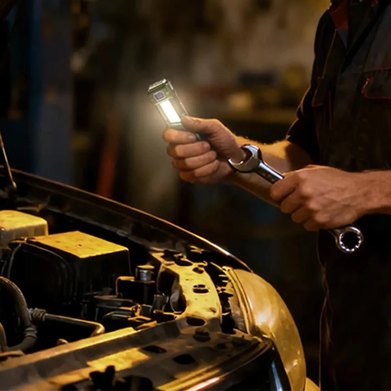 S90-EDC Multi-Function Flashlight Ultra-Slim Mini Portable Digital Display Work Light Triple Light Source Outdoor Camping Light