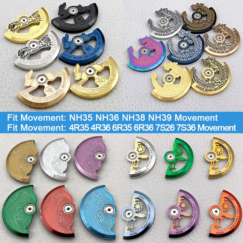 

Mod Automatic Movement Rotor Fit for NH38 NH39 4R35 7S26 NH35 Movement Pendulum Oscillating Weight Hammer Automatic Rotor Part