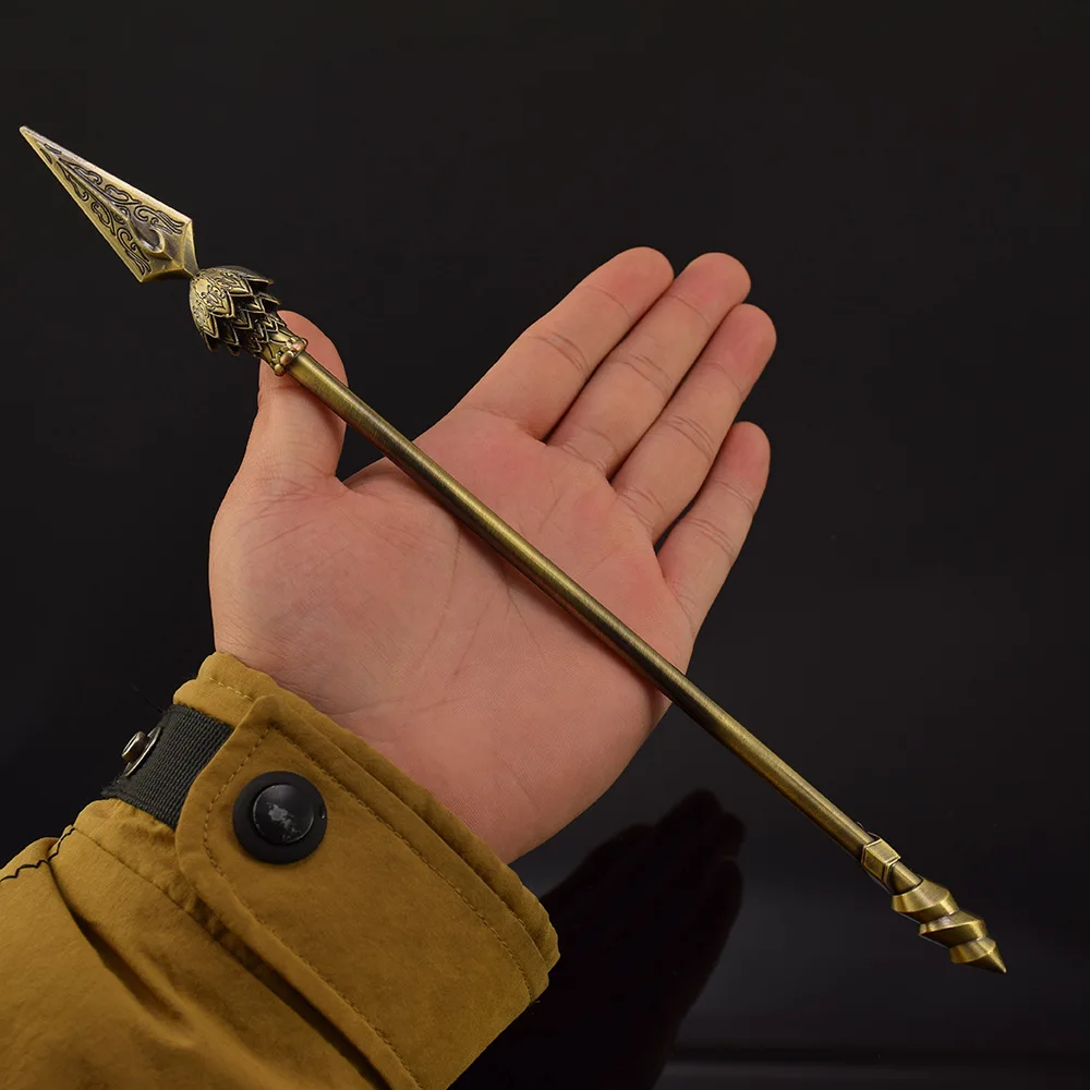 30 cm Nuovo Nezha Fuoco Pistola a punta Figura di film Periferiche Modello in metallo Armi e oggetti di scena Decorazione del desktop Ornamenti Regali Giocattoli