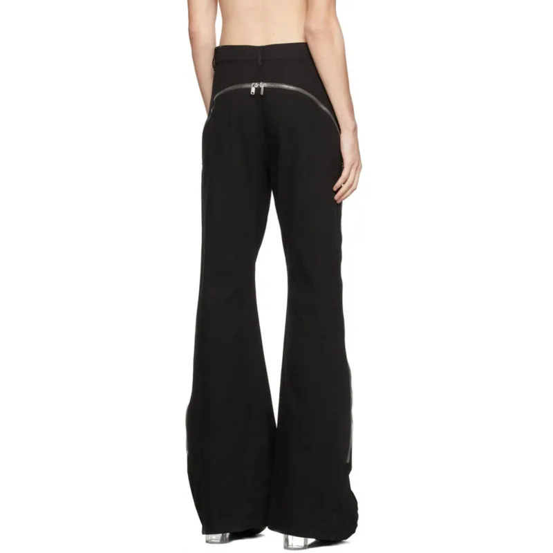 HKSH Spring Autumn New Men Tide Dark-style Zipper Denim Flared Pants Japanese High Street Fashion Women Punk RO Chic Ins HK21598