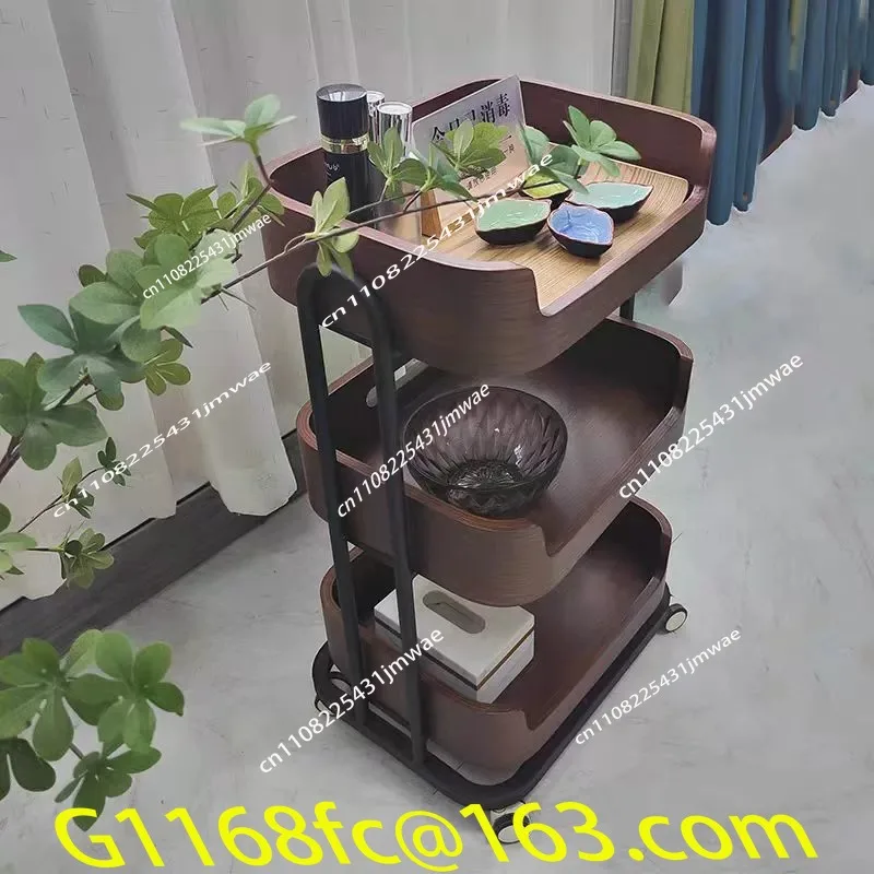 High Quality Multi-layer Wooden Mobile Storage Hand Push Tool Cart