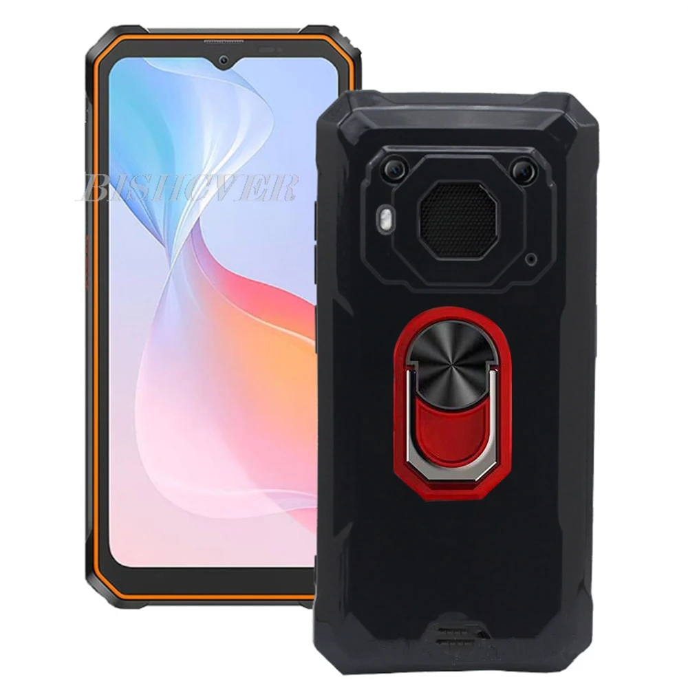 ل Blackview BV6200 Plus 6.56 "B BV6200Plus BV 6200 Pro عودة حلقة حامل قوس جراب هاتف الهاتف الذكي بولي TPU لينة غطاء سيليكون