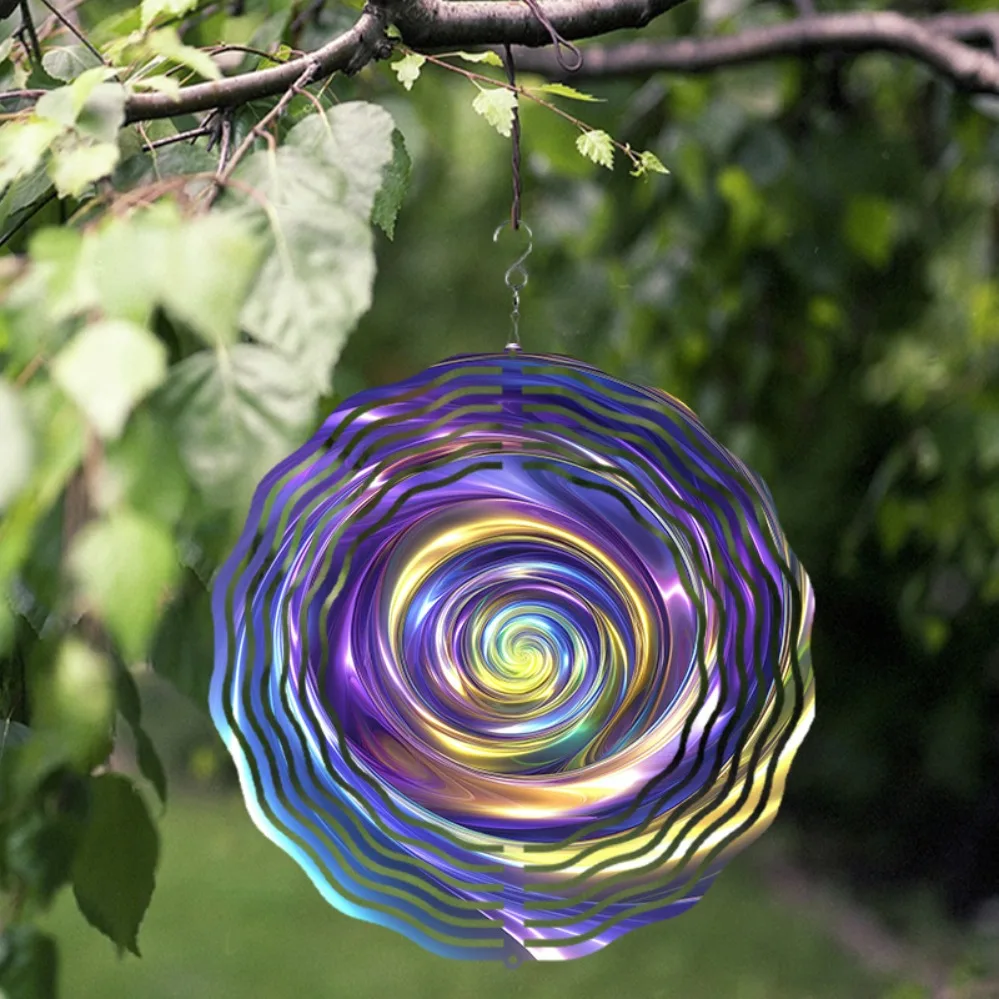 10 Inch Conjugate Spiral Hanging Wind Spinner 360 Hook Garden Balcony Spring Summer Decor Gift