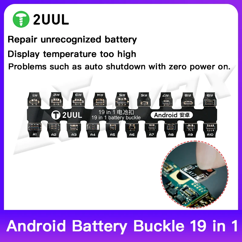 

2UUL PW06 19-in-1 Android Cell Phone Motherboard Universal Repair Starter Cable Android Universal Boot Battery Array Holder