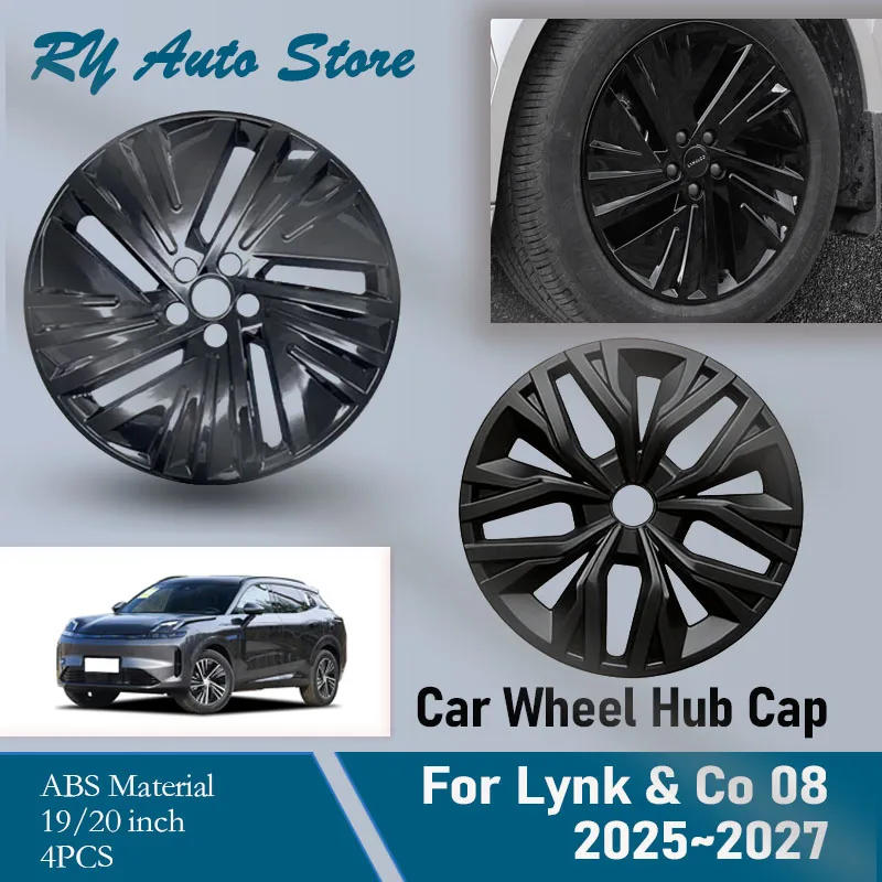 Car Wheel Hub Caps For Lynk & Co 08 EM-P 2025-2027 19/20inch Matte/Glossy Black Decorative Wheels Tire Modification Guard Covers