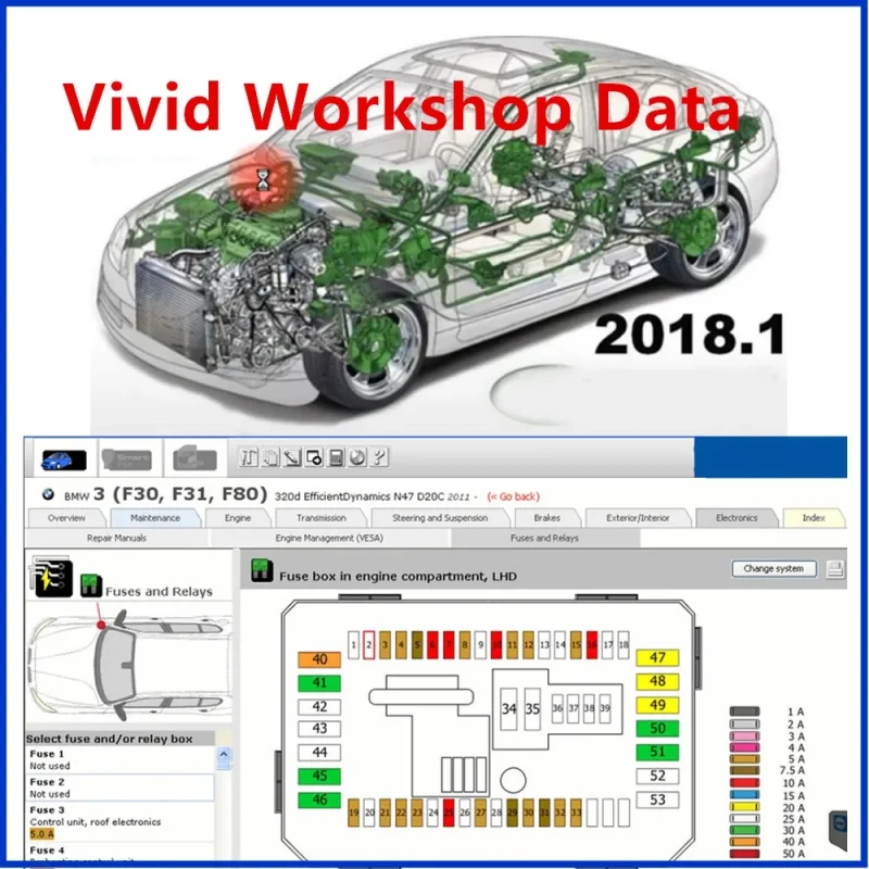 New Car Repair Software Vivid 2018 obd2 scanner Workshop DATA Europe Auto Repair Software AutoData 3.40 Multi-languages Spanish