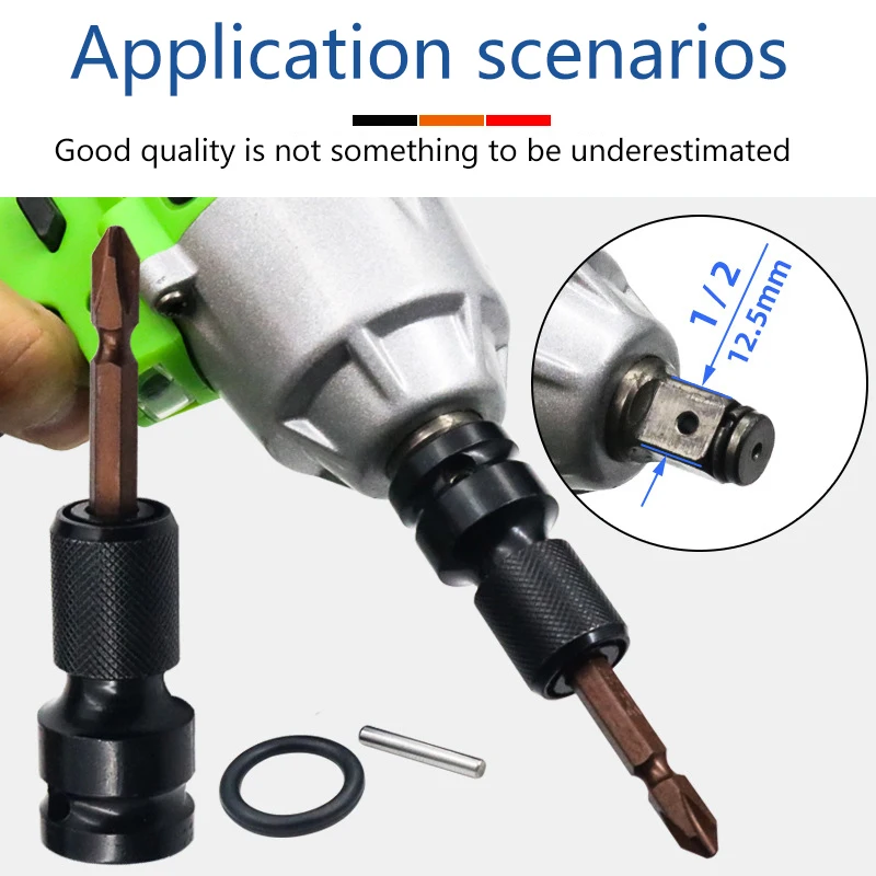 

Wrench Adapter Hexagon 1/2 To 1/4 Batch Adapter Air Cannon Telescopic Sleeve Adapter