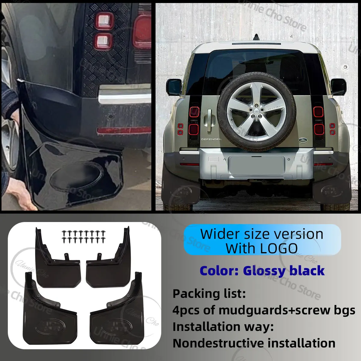 Spatbord Voor Defender 90 110 L663 2020-2025 Geen Ponsen Auto Spatbord Voor Land Rover Defender Accessoires Spatlappen splash Guards - afbeelding 1