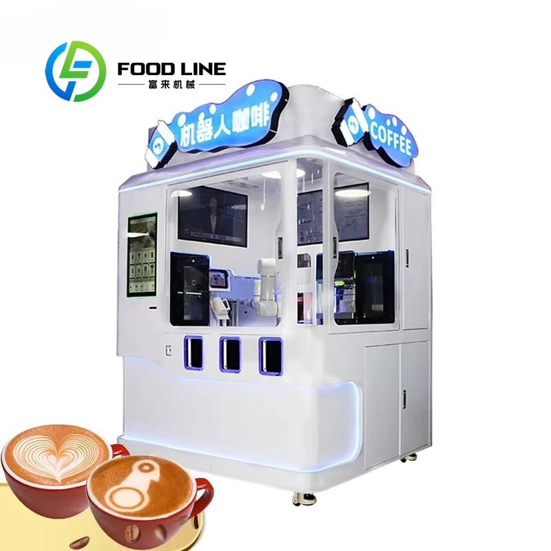 

Customized AI New Coffee Robot Booth 24H Unmanned Vending Machine Hot Cold Freshly Ground Coffee with Latte Art Function